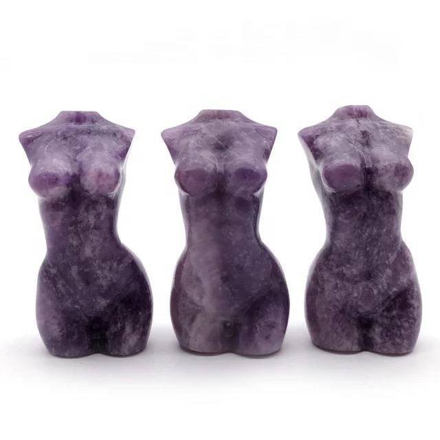Lepidolite Goddess Body Carving