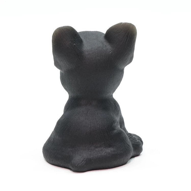 Obsidian French Bulldog Crystal Carving