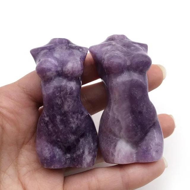 Lepidolite Goddess Body Carving