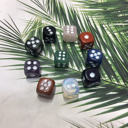 Natural Gemstone Dice Set, Crystal Dy Carvings for Games
