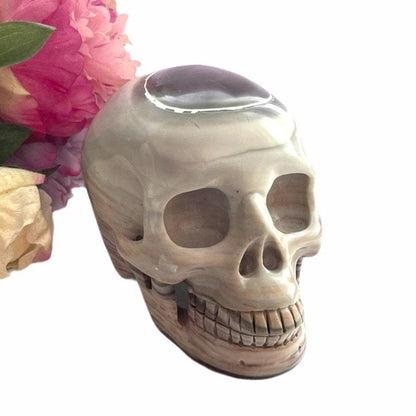 Leopard Jasper Skull - Hand Carved Healing Crystal Gemstone Decor