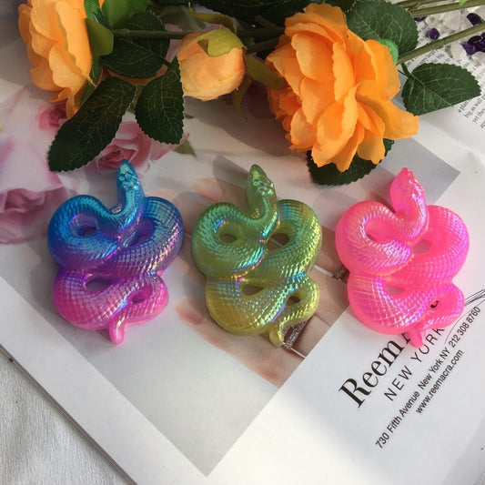 Angel Aura Selenite Snake Carving - Mystical and Unique Home Decor