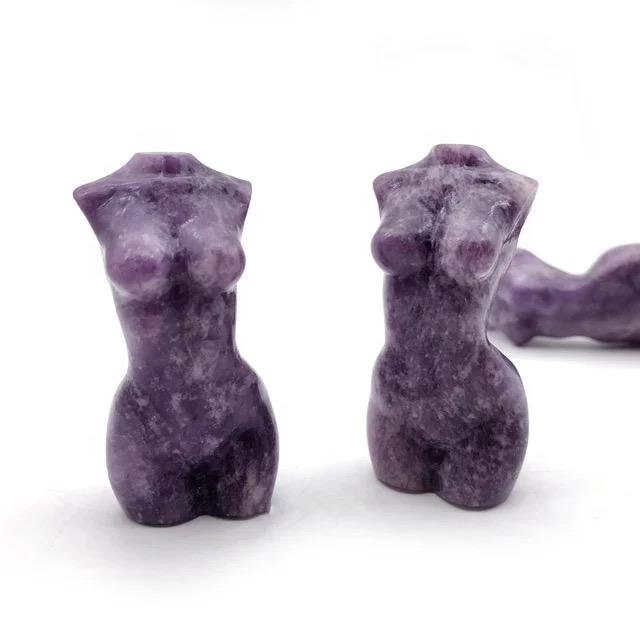 Lepidolite Goddess Body Carving