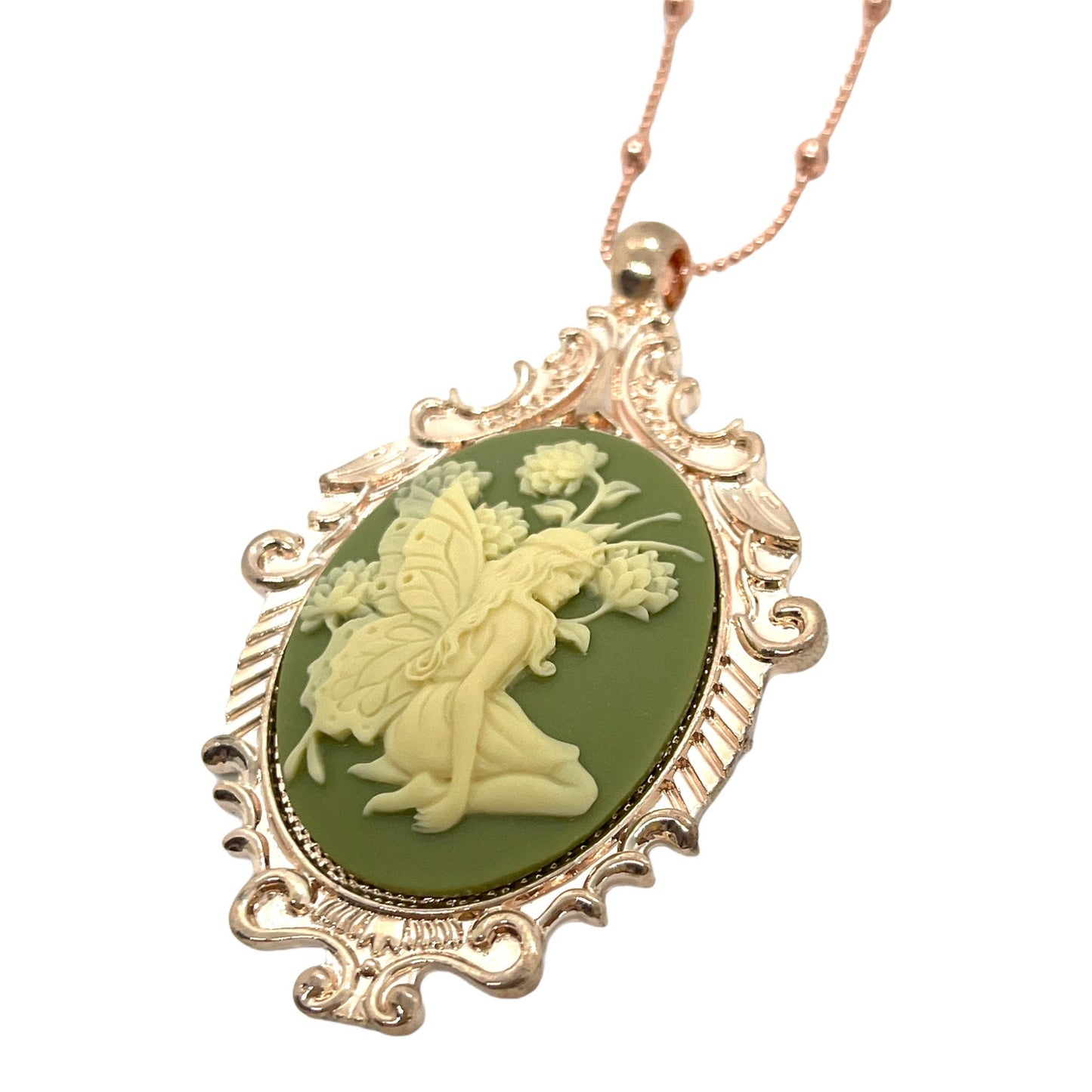 Whimsical Fairy Butterfly Cameo Necklace - Vintage-inspired Jewelry