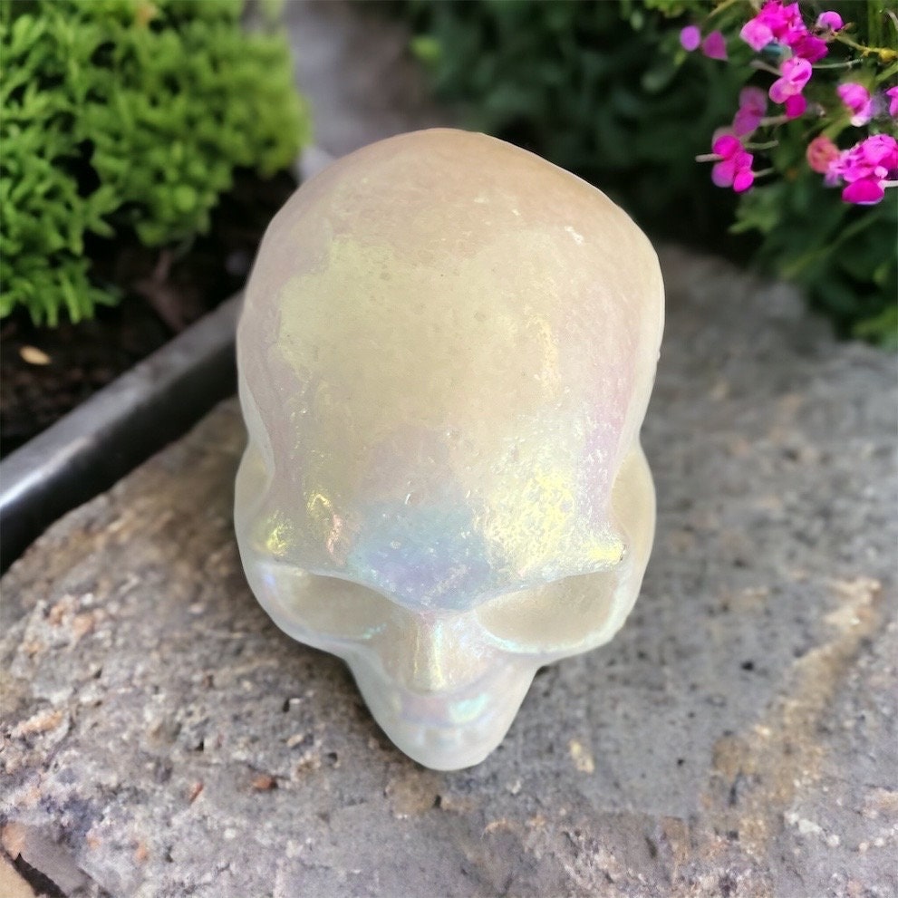 Hand-Carved Jade Skull for Meditation  Witchcraft Aesthetics