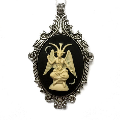 Baphomet Cameo Necklace: Intricate Gothic Pendant for the Dark Souls