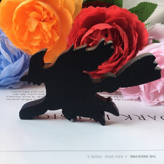 Black Obsidian Witch Crystal Carving, Halloween Goddess Riding Broom Figurine Statue