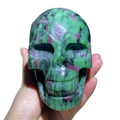 Large Ruby Zoisite Skull - Hand Carved Meditation Crystal  Witchy Decor