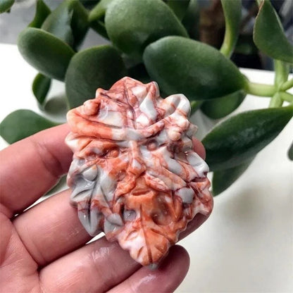 Red Vein Network Jasper Tree God Carving, Hand Carved Crystal, Crystals for Meditation, Witchy Decor