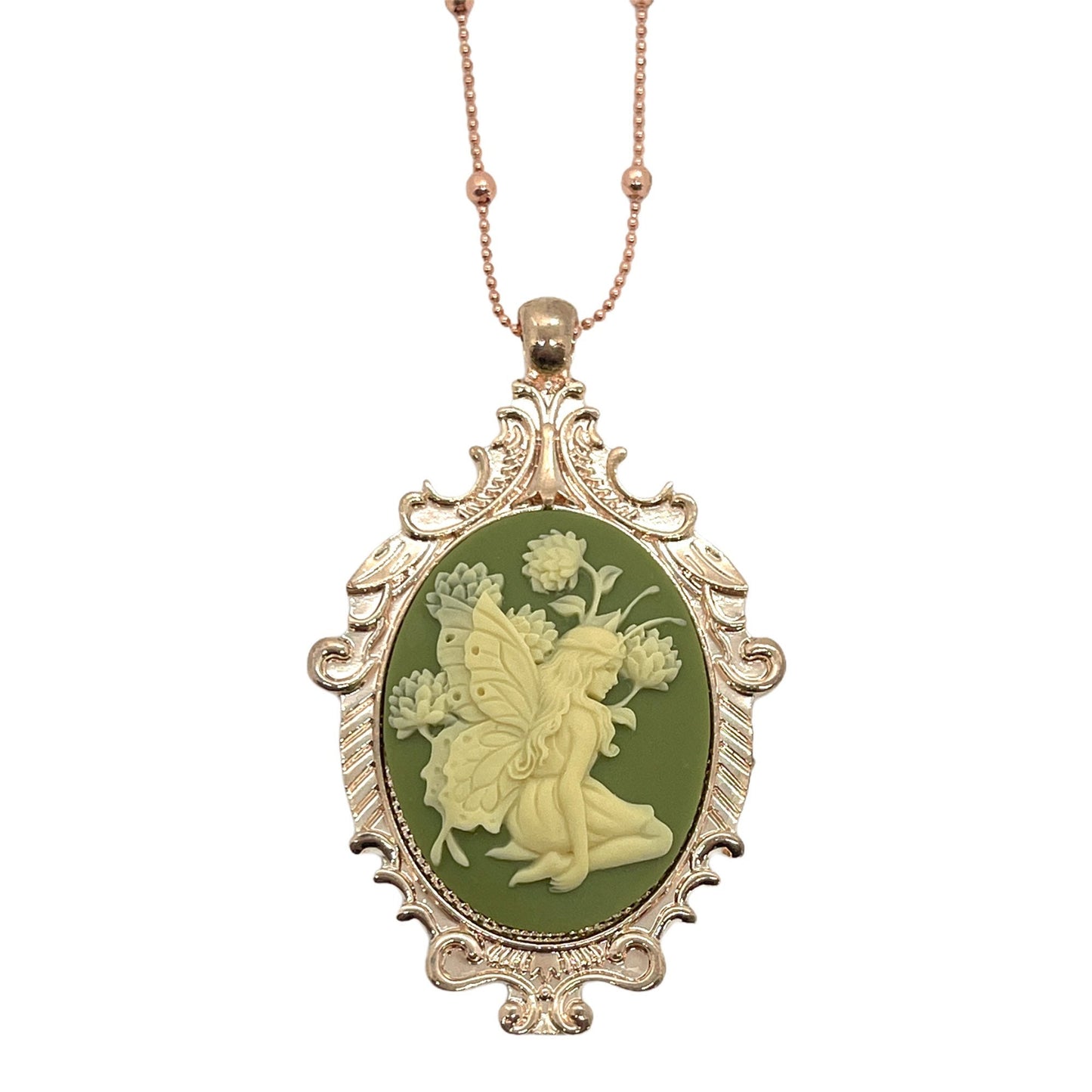 Whimsical Fairy Butterfly Cameo Necklace - Vintage-inspired Jewelry
