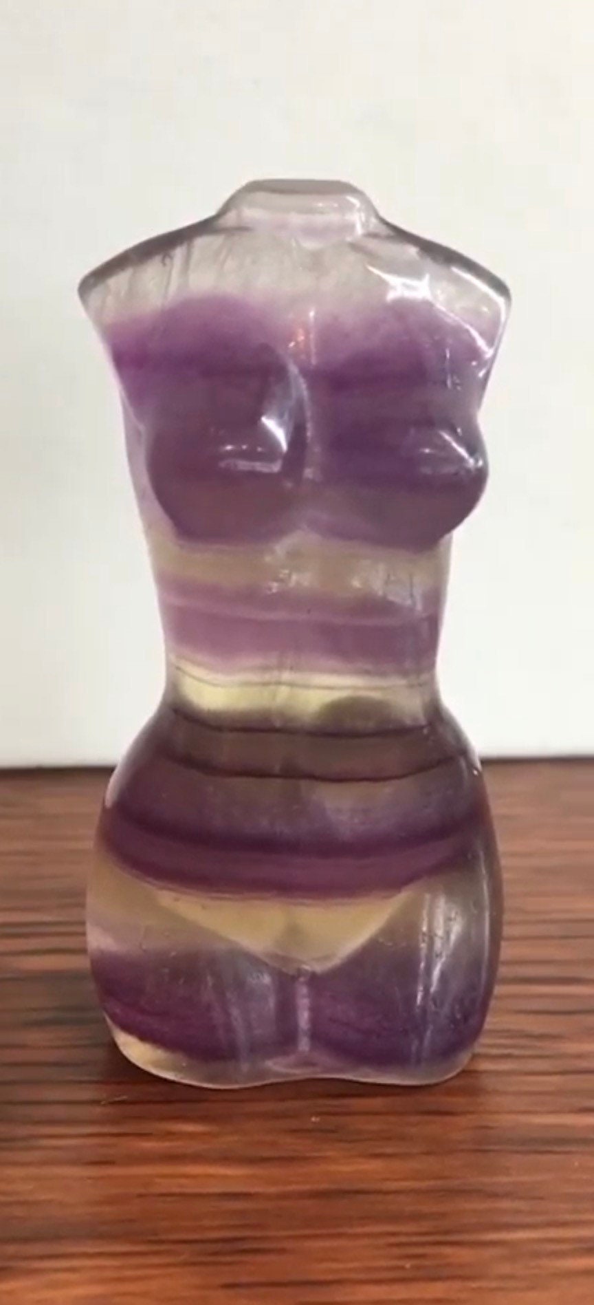Rainbow Fluorite Goddess Body Carving, Crystal Model Statue, Voluptuous Woman Statue Home Decor