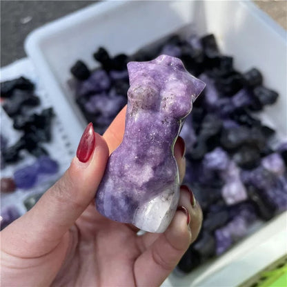 Lepidolite Goddess Body Carving