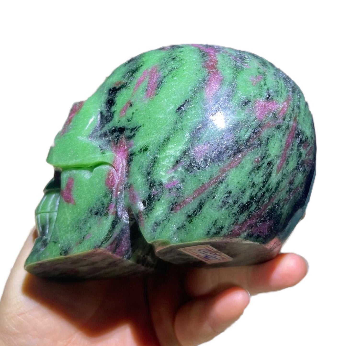 Large Ruby Zoisite Skull - Hand Carved Meditation Crystal  Witchy Decor