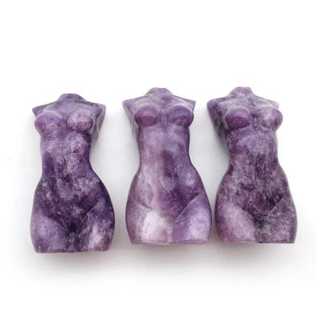 Lepidolite Goddess Body Carving