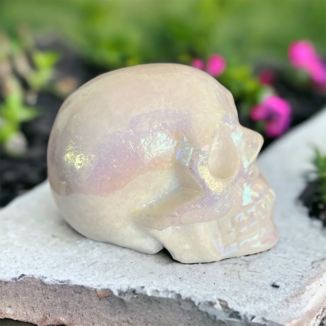 Hand-Carved Jade Skull for Meditation  Witchcraft Aesthetics