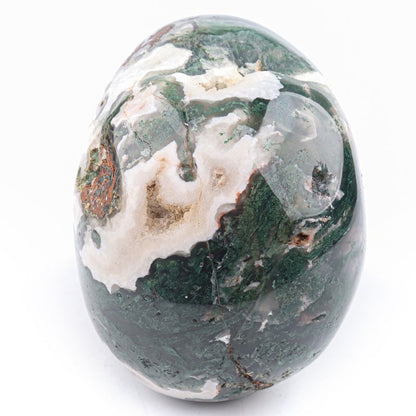 Moss Agate Skull Carving - Hand Carved Geode Crystal for Healing - Unique Home Decor Gift for Him or Her
