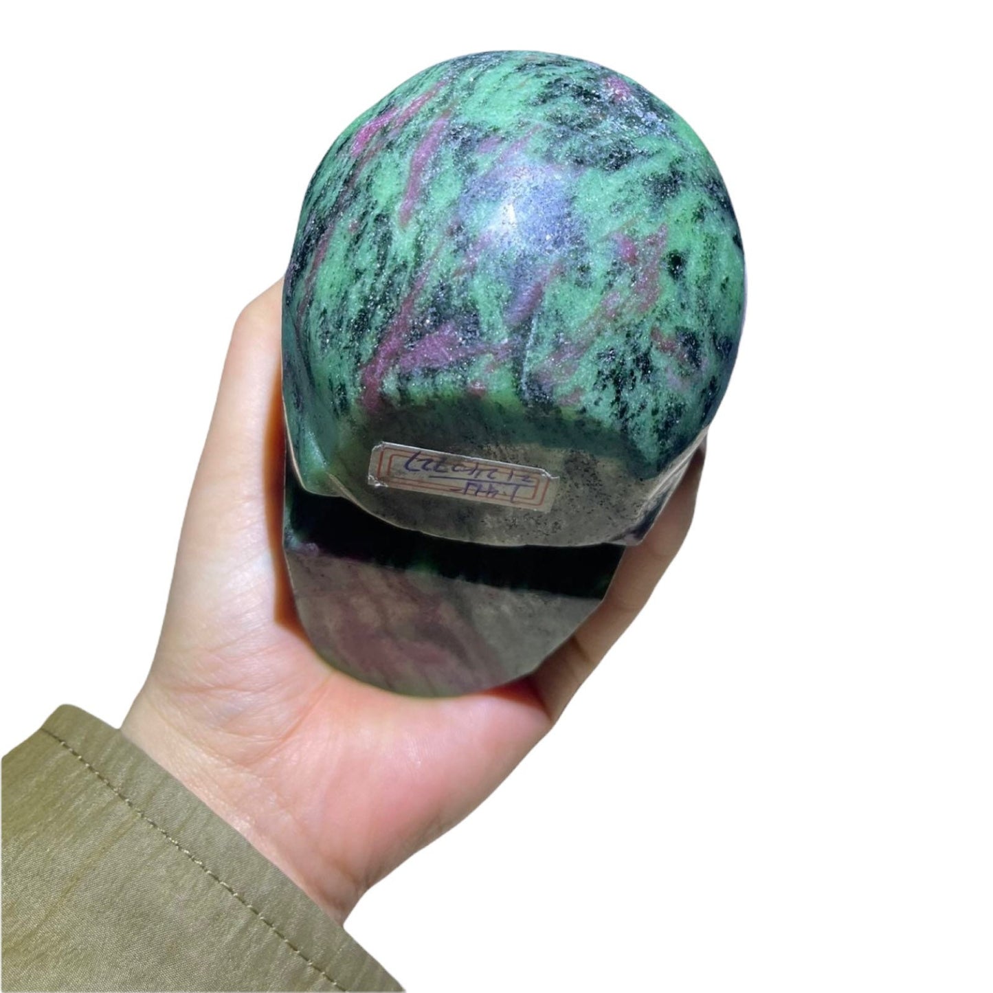 Large Ruby Zoisite Skull - Hand Carved Meditation Crystal  Witchy Decor