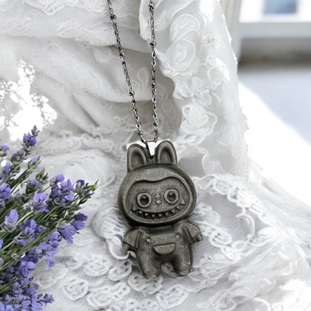 Silver Obsidian Monster Necklace