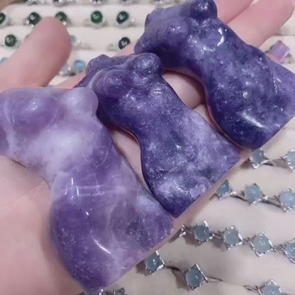 Lepidolite Goddess Body Carving